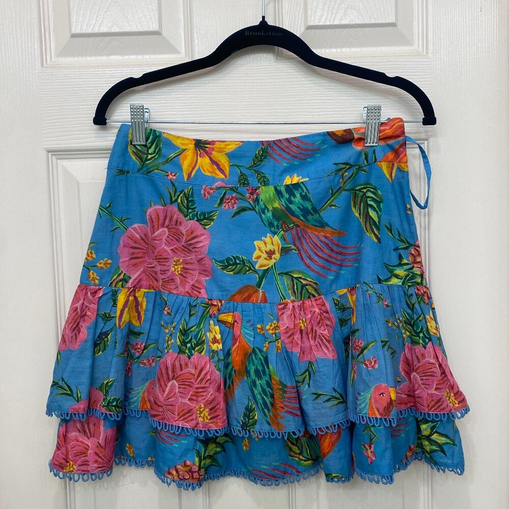 NWOT FARM Rio | Toucans Garden Tiered Mini Skirt